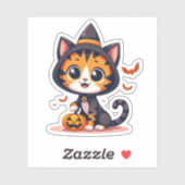 Kawaii Bengaalse Kitten – Halloween Chibi Stijl Sticker (Vel)