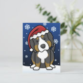 Kawaii Berner Sennenhond Kerst Briefkaart (Staand voorkant)