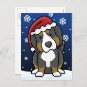 Kawaii Berner Sennenhond Kerst Briefkaart (Voorkant / Achterkant)