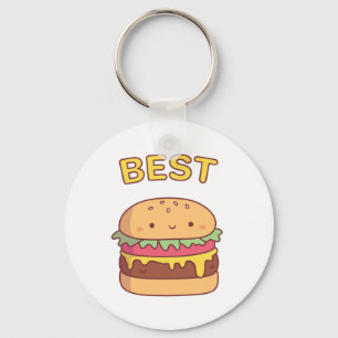 Kawaii Beste Burger Doodle Overeenkomstige Beste V Sleutelhanger