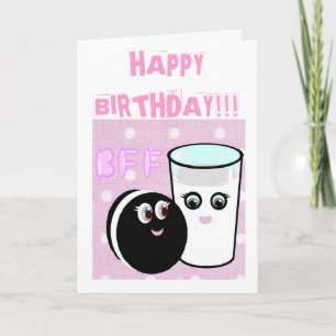 Kawaii beste vrienden voor altijd melk en koekje B Kaart