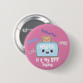 Kawaii BFF Persoonlijke Vriendschaps Knop Cute Ronde Button 5,7 Cm (Voorkant /achterkant)
