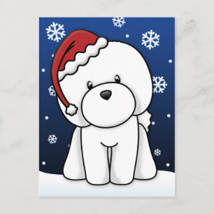 Kawaii Bichon Frise Christmas Briefkaart