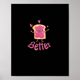 Kawaii Bijpassend Koppel Pindakaas Gelei Beter Poster