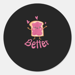 Kawaii bijpassend koppel pindakaas jelly beter ronde sticker