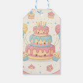 Kawaii Birthday - Cute Cake and Cupcakes Cadeaulabel (Achterkant)