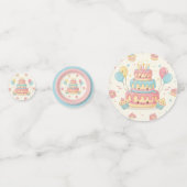 Kawaii Birthday - Cute Cake and Cupcakes Confetti (Voorkanten)