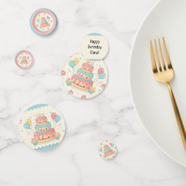 Kawaii Birthday - Cute Cake and Cupcakes Confetti