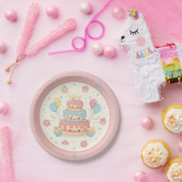 Kawaii Birthday - Cute Cake and Cupcakes Papieren Bordje