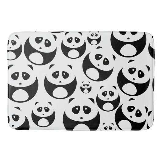 Kawaii Black en White Panda Pattern Badmat (Voorkant)