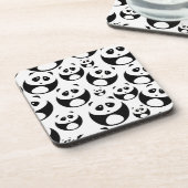 Kawaii Black en White Panda Pattern Bier Onderzetter (Linkerzijde)