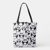 Kawaii Black en White Panda Pattern Draagtas (Achterkant)