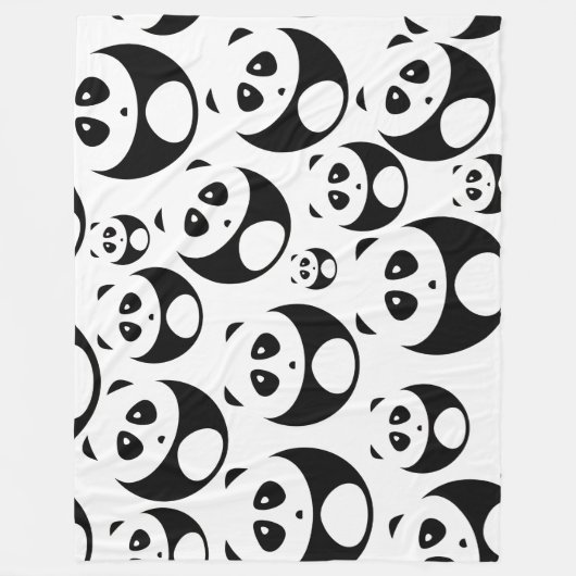 Kawaii Black en White Panda Pattern Fleece Deken (Voorkant)