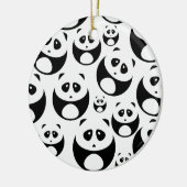 Kawaii Black en White Panda Pattern Keramisch Ornament (Links)