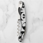 Kawaii Black en White Panda Pattern Kurkentrekker (Voorkant)