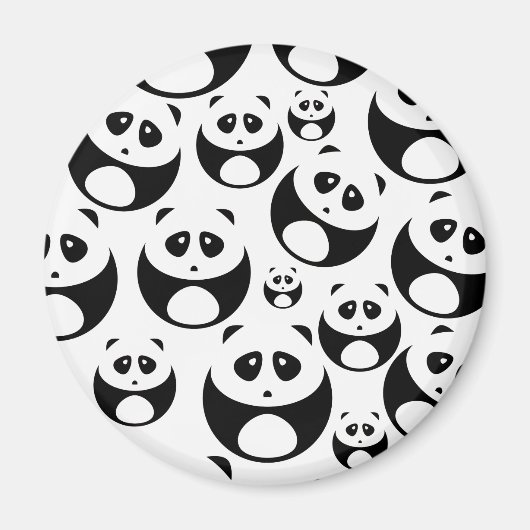 Kawaii Black en White Panda Pattern Magneet (Voorkant)