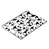 Kawaii Black en White Panda Pattern Notitieboek (Linkerzijde)