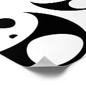 Kawaii Black en White Panda Pattern Poster (Hoek)