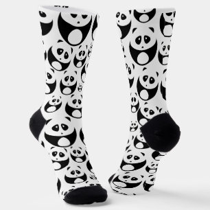 Kawaii Black en White Panda Pattern Sokken
