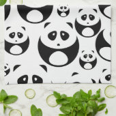 Kawaii Black en White Panda Pattern Theedoek (Gevouwen)