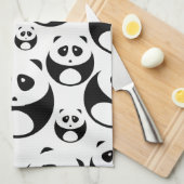 Kawaii Black en White Panda Pattern Theedoek (Quarter Fold)