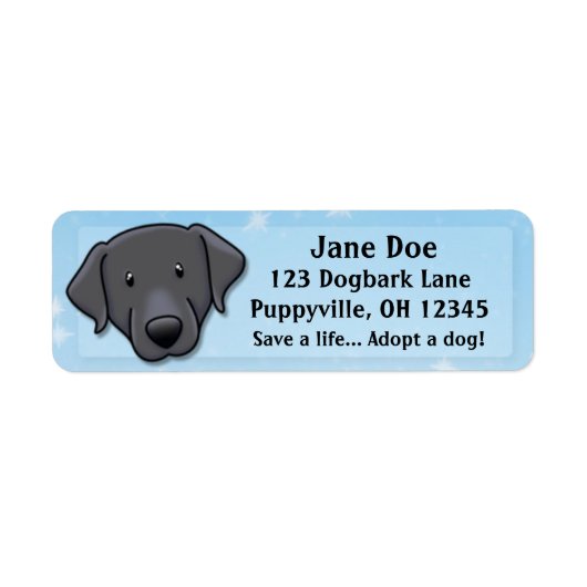 Kawaii Black Lab Etiket (Voorkant)