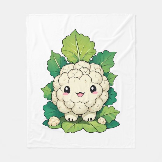 Kawaii Bloemkool Fleece Deken (Voorkant)