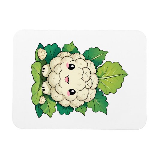 Kawaii Bloemkool Magneet (Horizontaal)