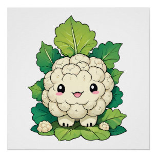 Kawaii Bloemkool Perfect Poster