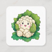 Kawaii Bloemkool Vierkante Visitekaartje (Achterkant)