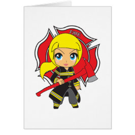 Kawaii Blonde Firefighter Girl