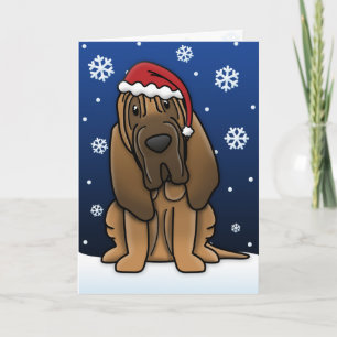 Kawaii Bloodhound-kerstkaart Feestdagen Kaart