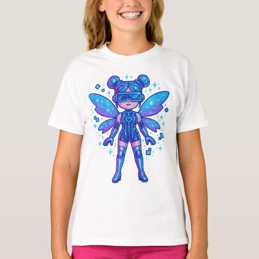 Kawaii Blue Fairy – Cute Magical T-shirt (Devant)