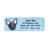 Kawaii Blue Heeler Etiket (Voorkant)