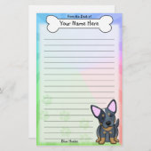 Kawaii Blue Heeler Stationery Briefpapier (Voorkant / Achterkant)