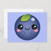 Kawaii Blueberry Briefkaart (Voorkant / Achterkant)