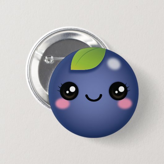 Kawaii Blueberry Button (Voorkant /achterkant)