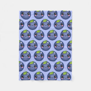 Kawaii Blueberry Fleece Blanket Deken