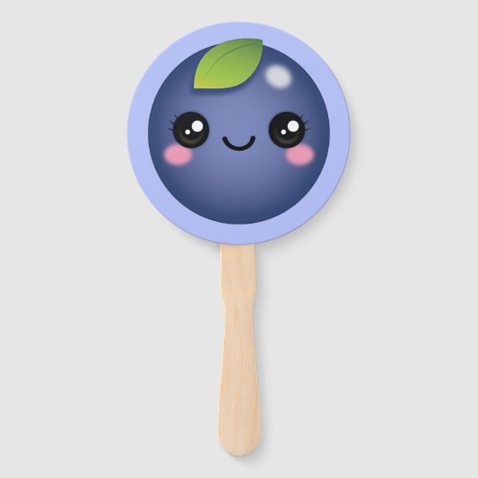 Kawaii Blueberry Hand Fan Handwaaier (Voorkant)