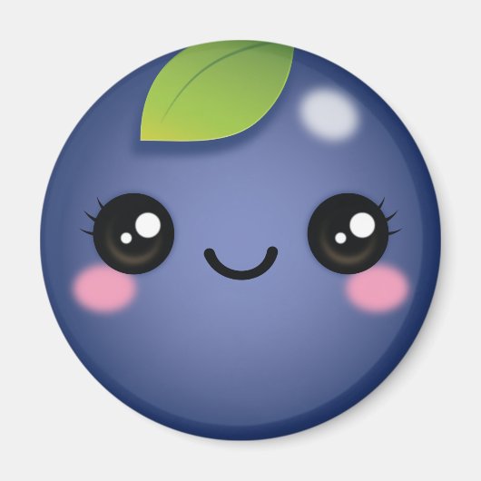Kawaii Blueberry Magnet Magneet (Voorkant)