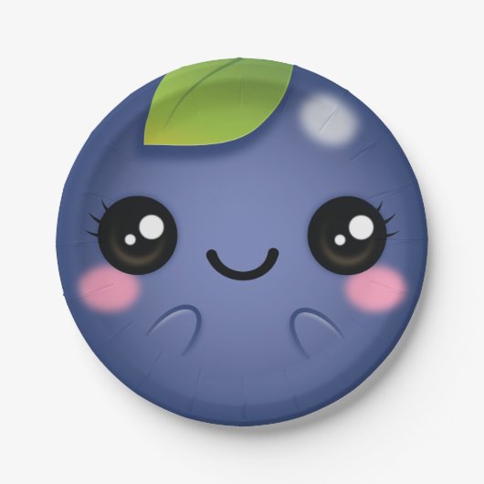 Kawaii Blueberry Papieren Bordje (Voorkant)