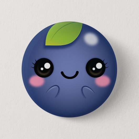 Kawaii Blueberry Ronde Button 5,7 Cm (Voorkant)