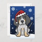 Kawaii Bluetick Coonhound Christmas Briefkaart (Voorkant / Achterkant)