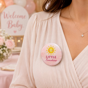 Kawaii Blush Roze Kleine Zonneschijn Ronde Button 7,6 Cm