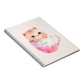 Kawaii Blushing Pink Chibi Cat Notitieboek (Rechterzijde)