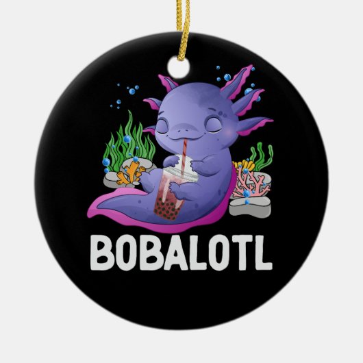 Kawaii Boba Axolotl Bobalotl Bubble Tea Japans G Keramisch Ornament (Voorkant)