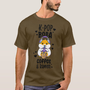 Kawaii Boba en KPop Shirt Girls Coffee Ramen