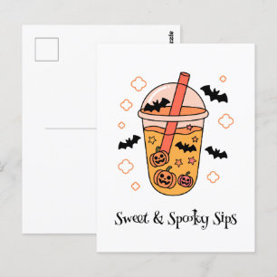 Kawaii boek, leuke spookachtige Halloween Briefkaart