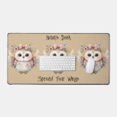 Kawaii Boho Owl Illustration Taupe (Clavier et souris)