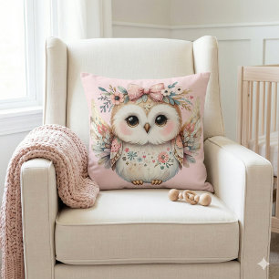Kawaii Boho Uil Illustratie Kussen